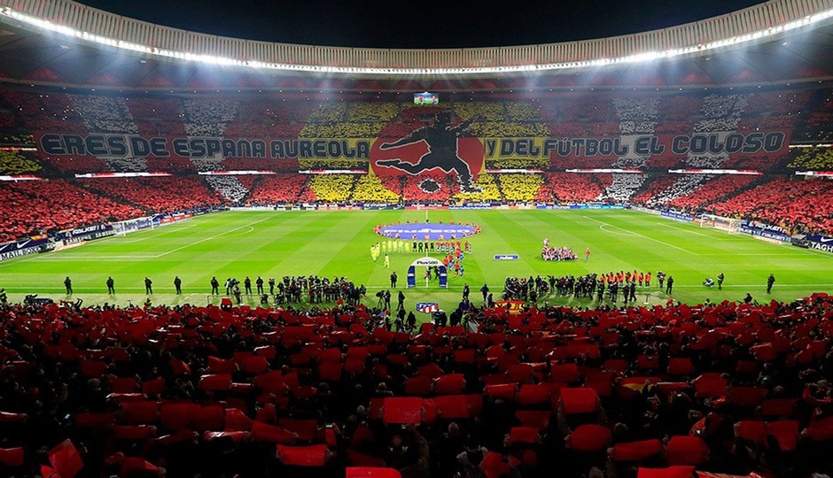 ¡Impresionante mosaico en el Wanda Metropolitano para recibir al equipo frente al FC Barcelona!